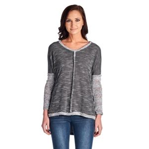 French Terry mixed media slit side tunic